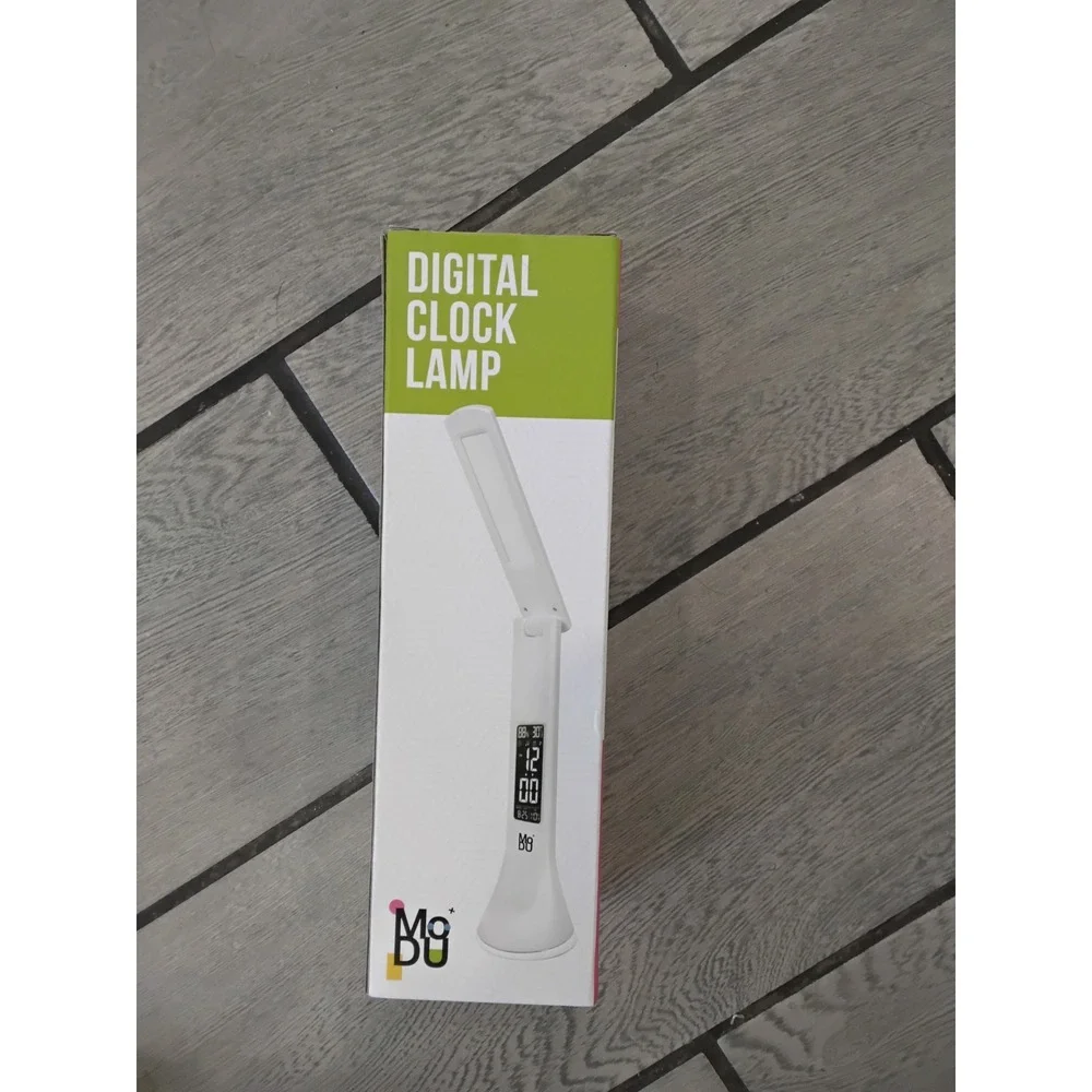 MBDU Digital Clock Lamp LED Touch Screen Foldable Design USB Alarm Clock‎ White